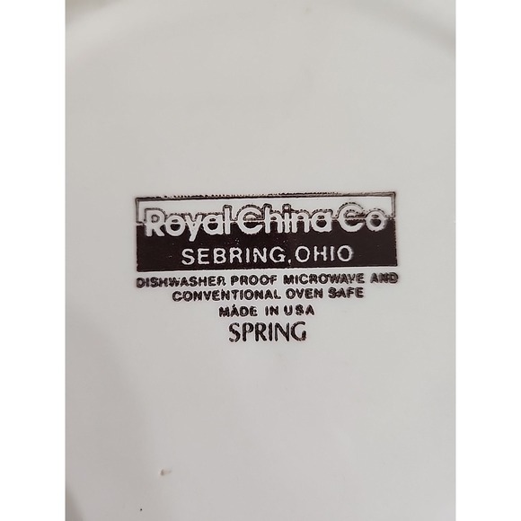 Vintage Royal China, Spring, Blue & Pink Floral, 10 Inch Dinner Plate - Picture 5 of 5